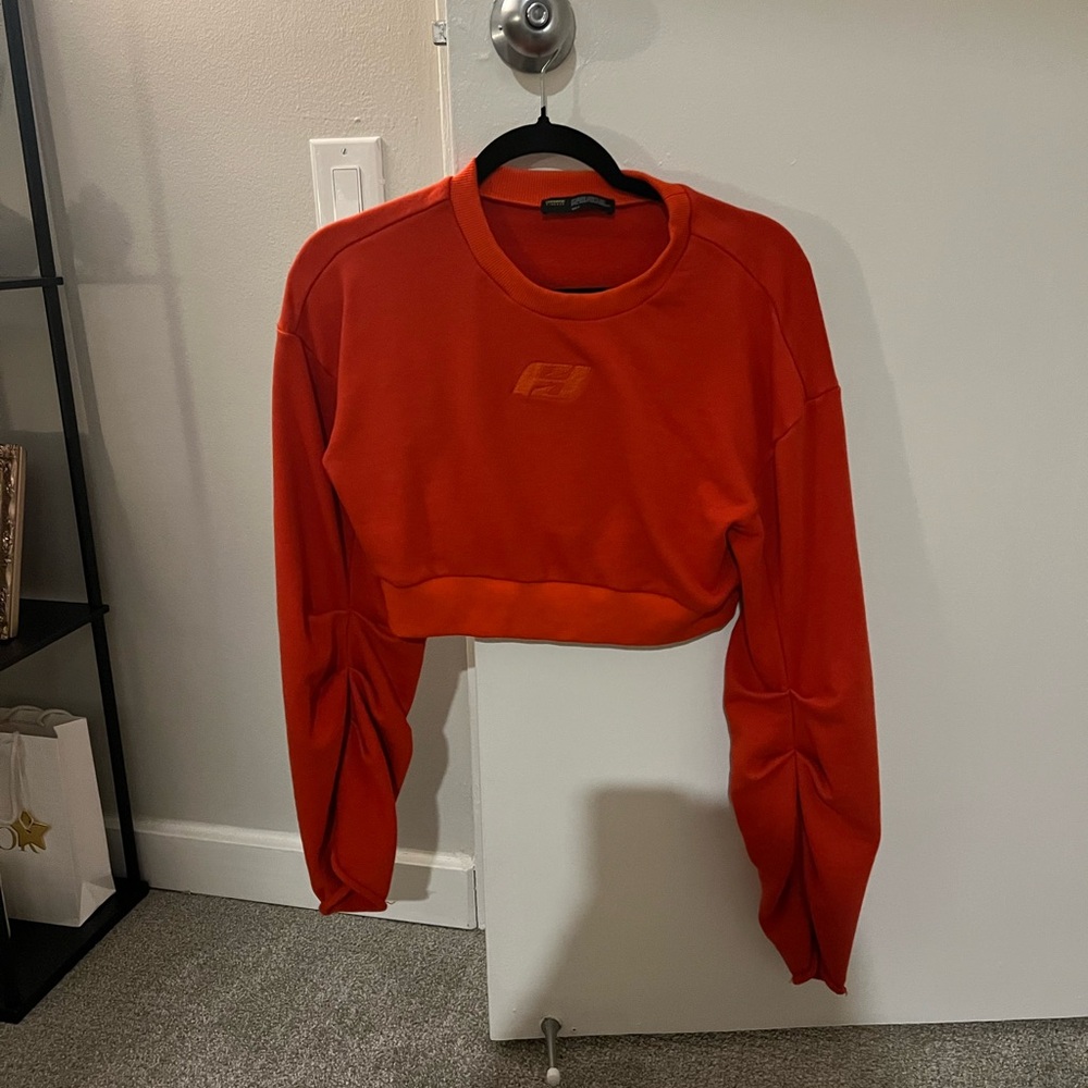 orange long sleeve crop top. worn once.